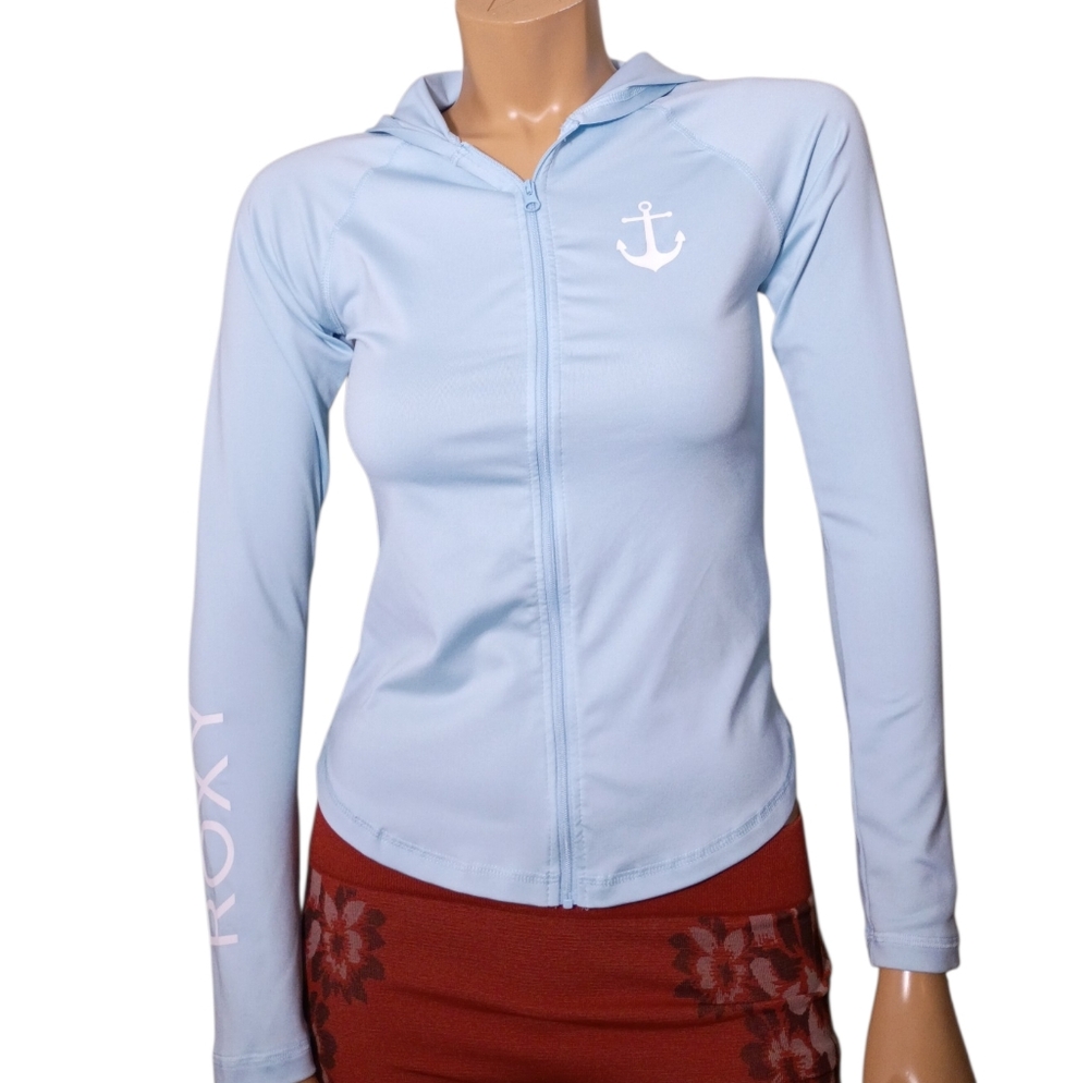 Roxy‎ Light Blue Zip-Up Hoodie with Anchor Logo